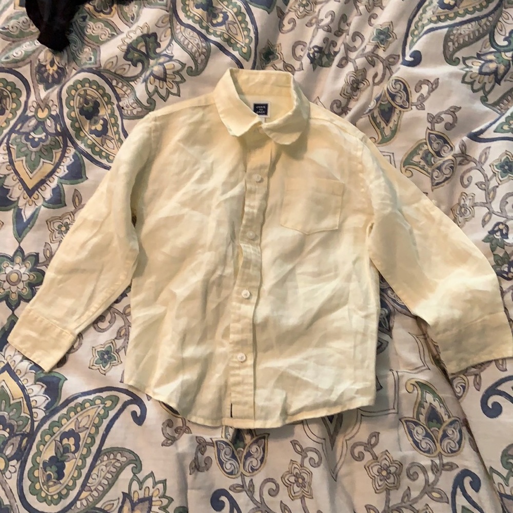 Janie and Jack light yellow linen shirt